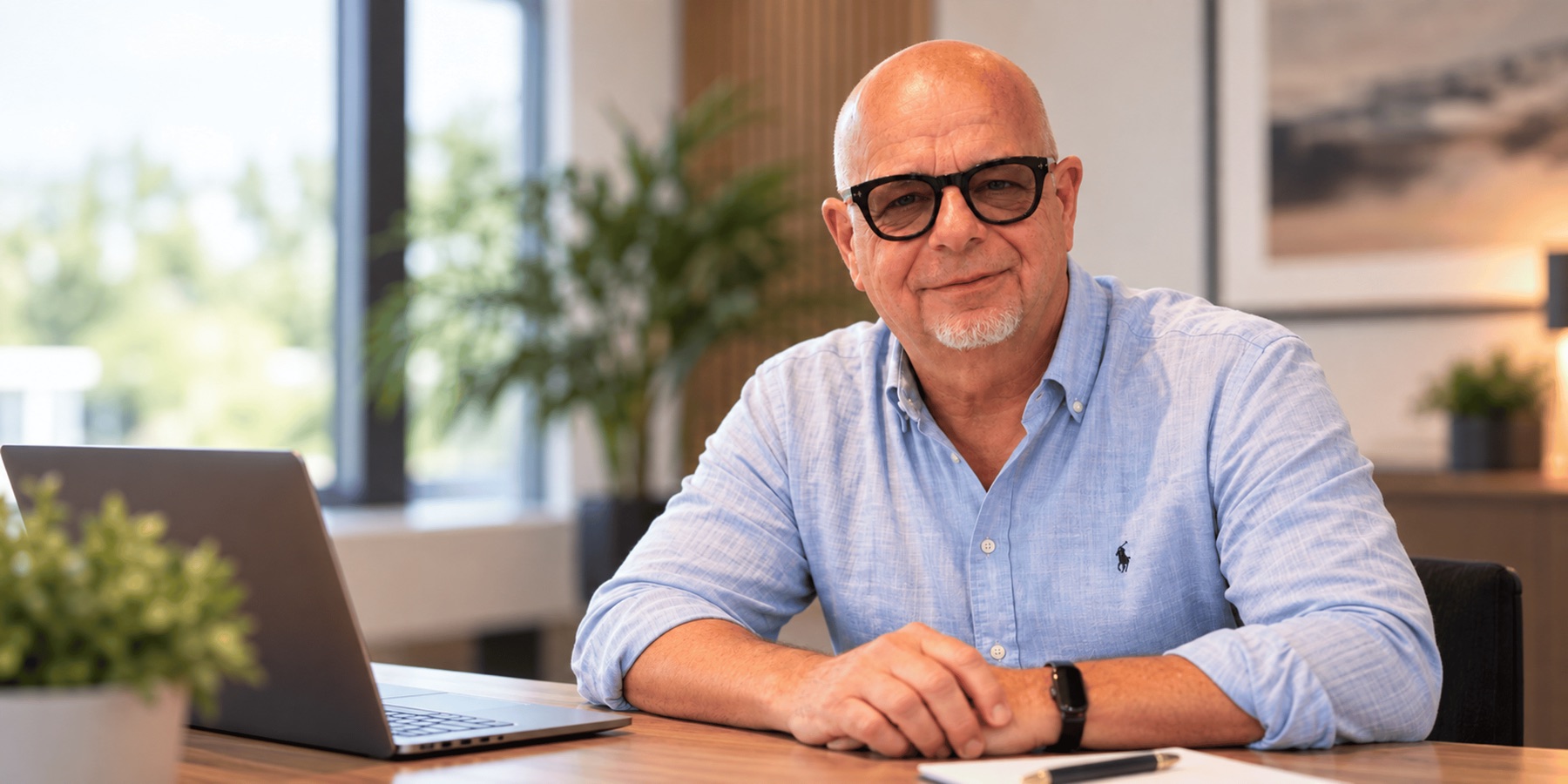 Stephan Lelie am Schreibtisch